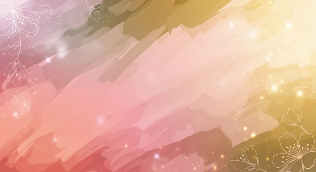 Pink and yellow background with flowers on it Background Image