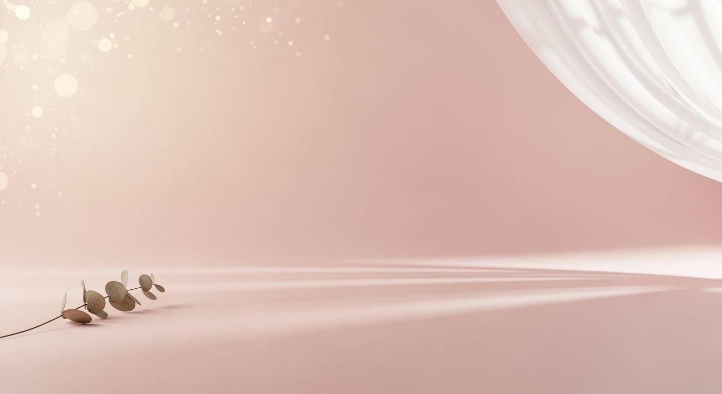 Pink background with a branch of eucalyptus on it Background Image