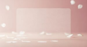 Pink business card sitting on top of a table Background Image
