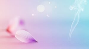 Pink flower with smoke coming out of it Background Image