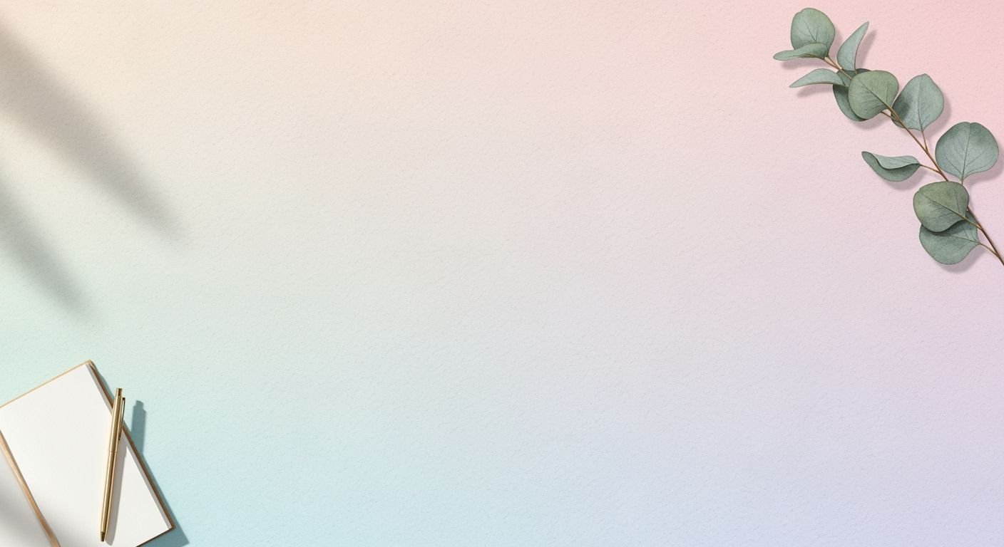 Plant and a notebook on a pink and blue background Background Image