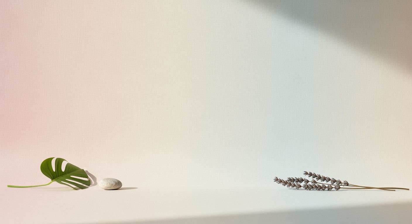 Plant and a shell on a white surface Background Image