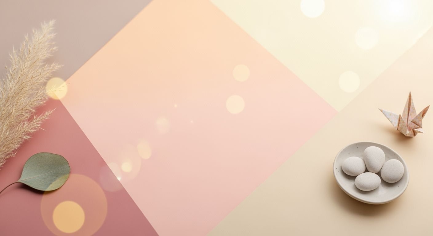 Plate of eggs and a paper crane on a pink and yellow background Background Image