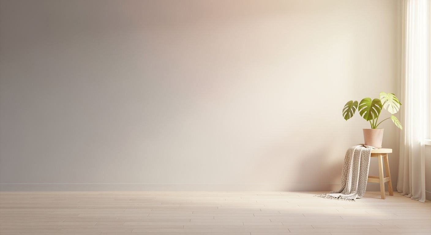 Potted plant sitting on a stool in front of a window Background Image