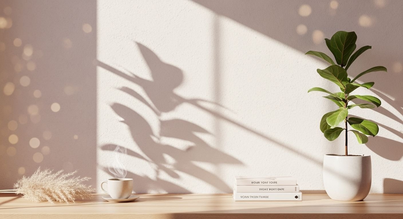 Potted plant sitting on top of a wooden table Background Image
