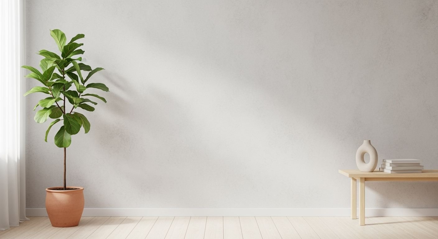 Potted plant sitting on top of a wooden table next to a window Background Image