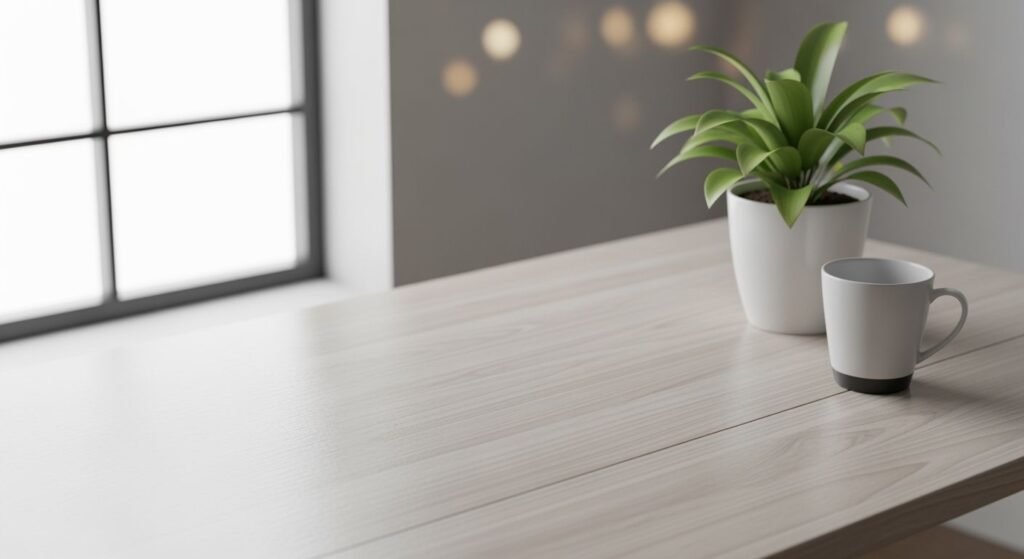 Potted plant sitting on top of a wooden table Background Image
