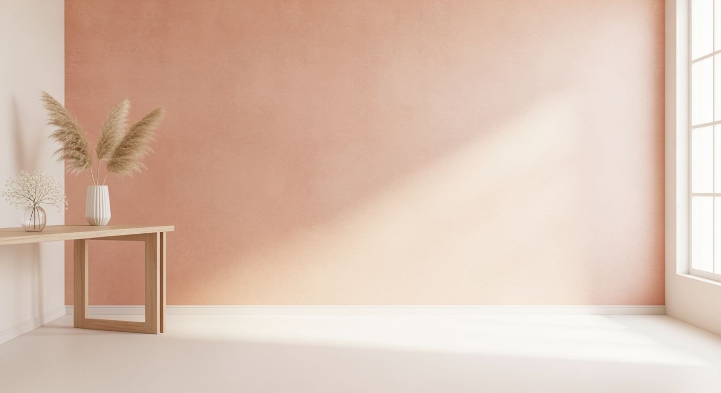 Room with a table and a vase of flowers on it Background Image