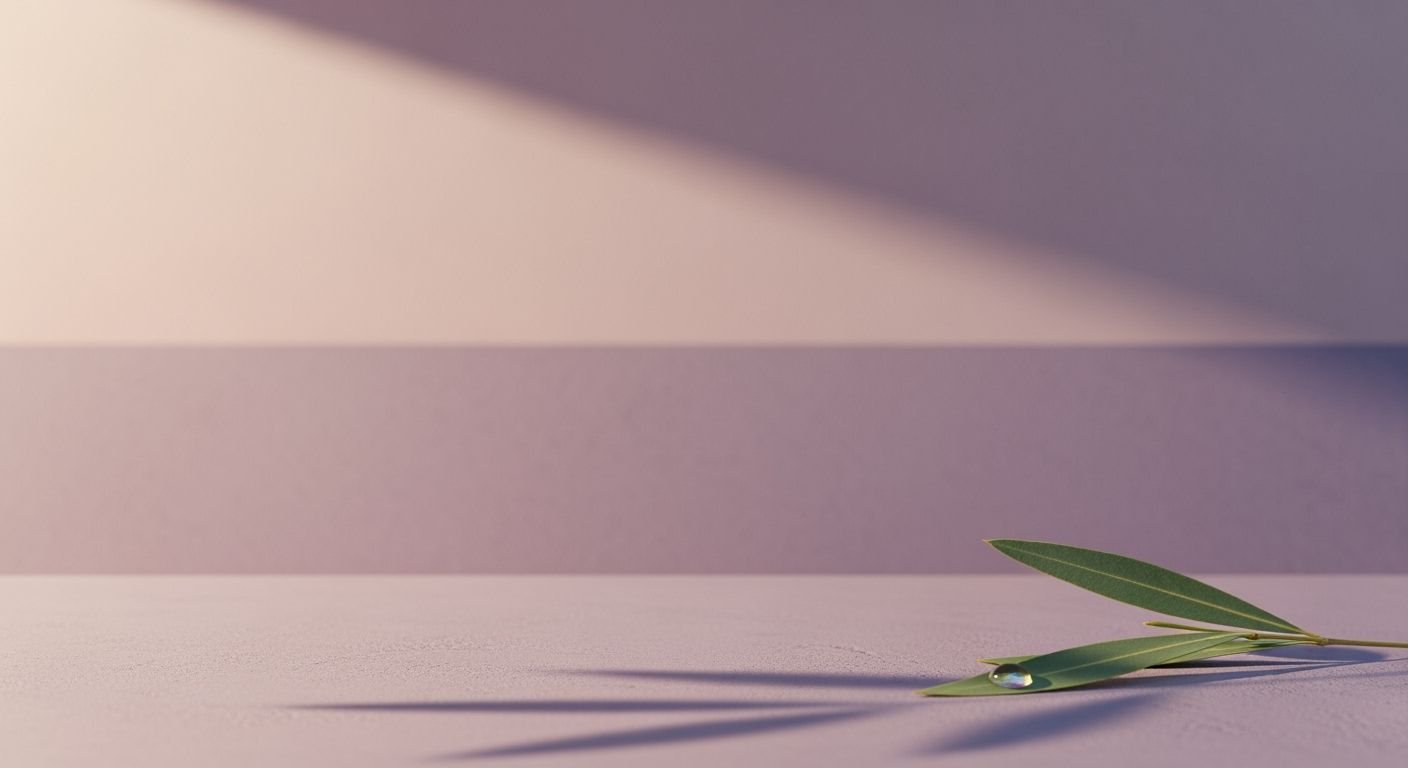 Single green leaf sitting on top of a table Background Image