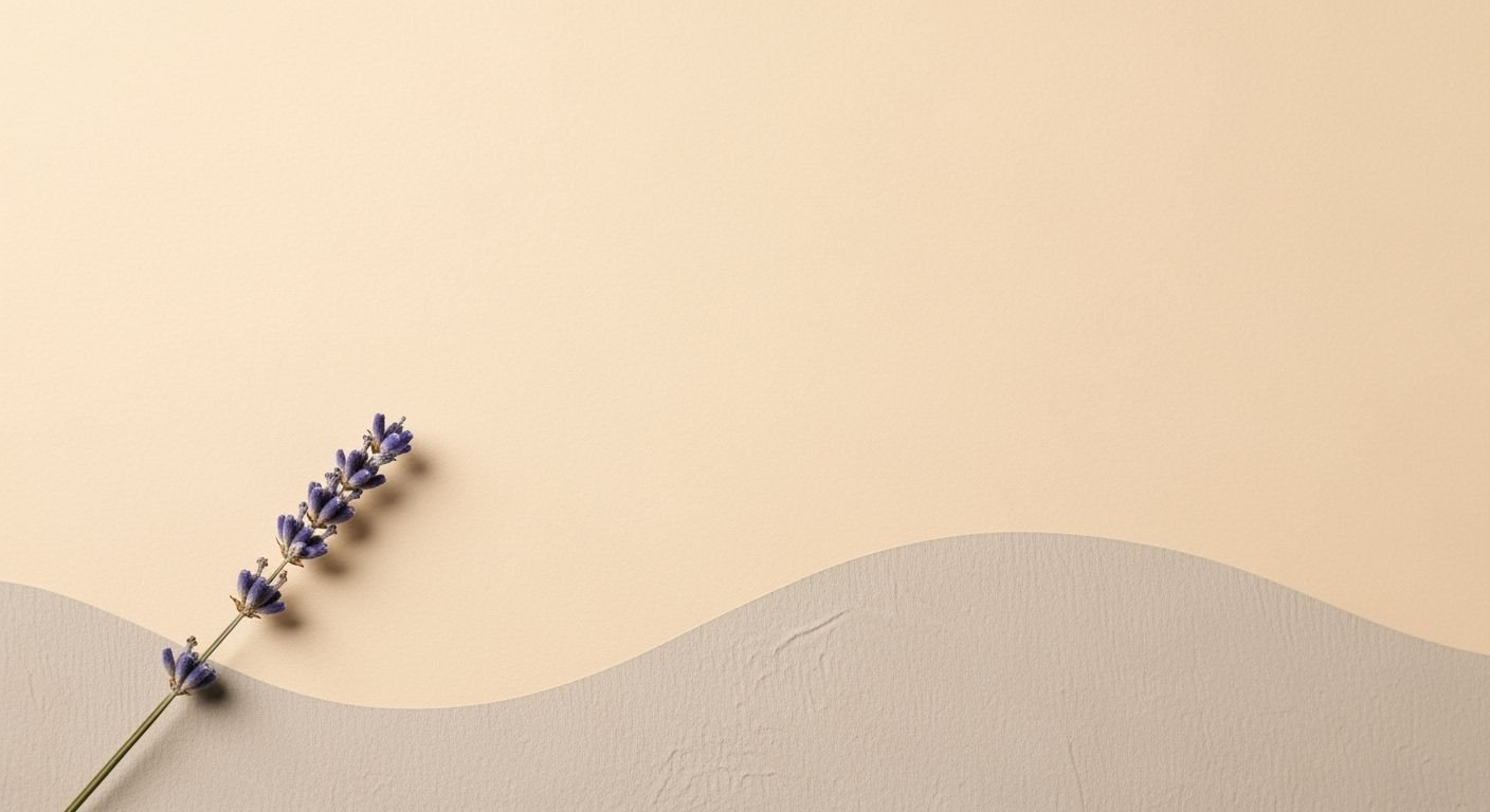 Single lavender flower on a beige background Background Image