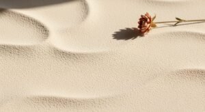 Single pine cone sitting on top of a sand dune Background Image