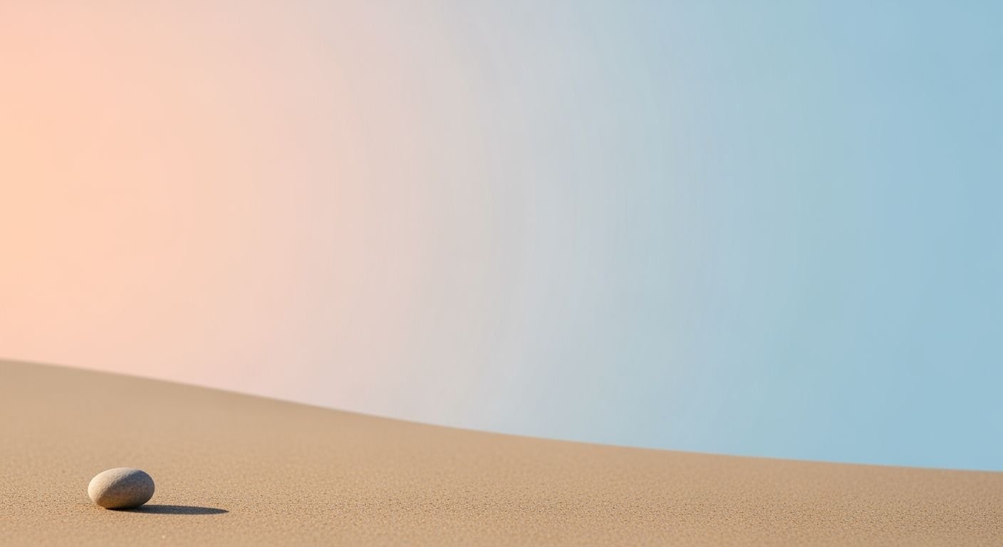 Single stone sitting on top of a sand dune Background Image
