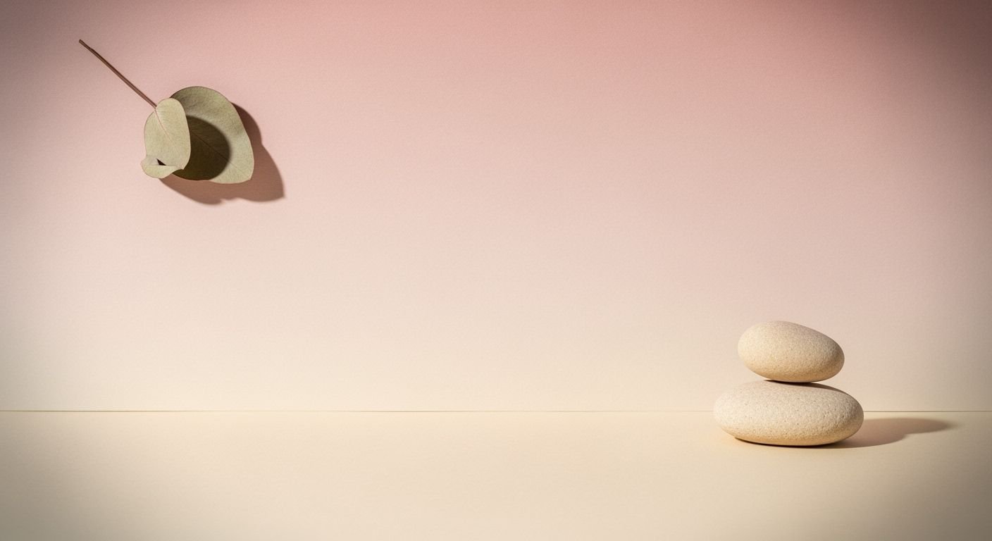 Stack of rocks sitting on top of a table next to a wall Background Image