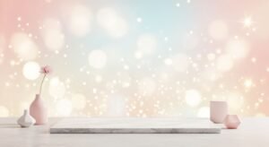 Table with a vase of flowers on top of it Background Image