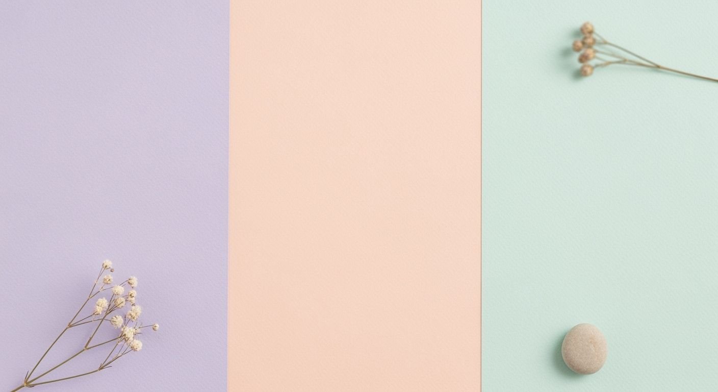 Three pastel colored backgrounds with flowers and a stone Background Image