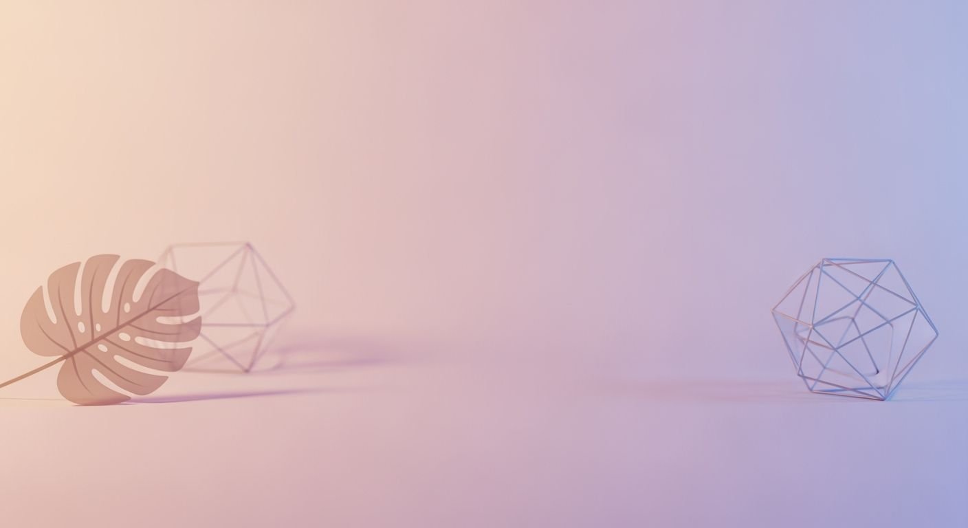 Two geometric shapes on a pink and blue background Background Image