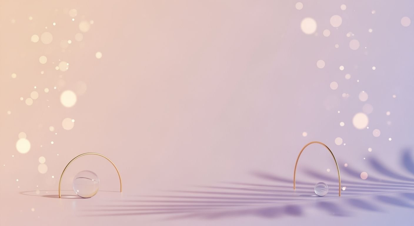 Two gold rings on a purple and pink background Background Image