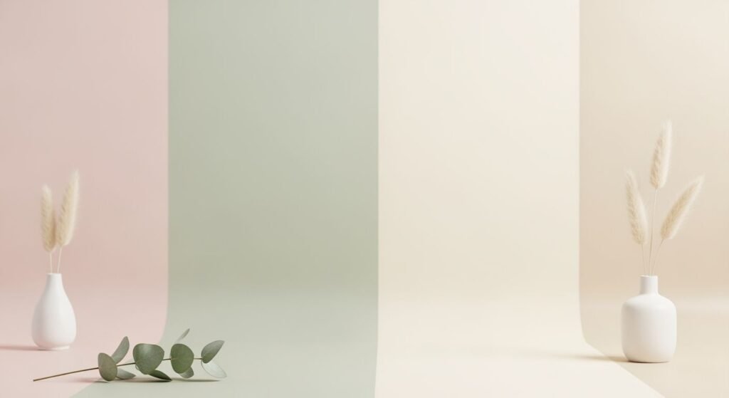 Two vases with plants in them sitting on a table Background Image