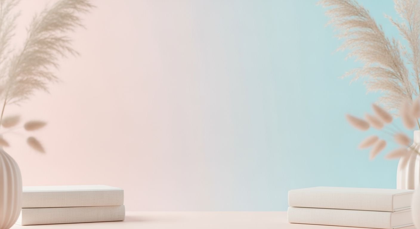 Two white boxes sitting on top of a table next to pampas grass Background Image