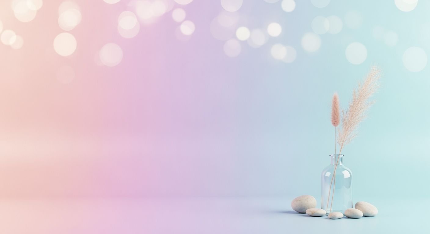 Vase filled with pampas grass next to some rocks Background Image