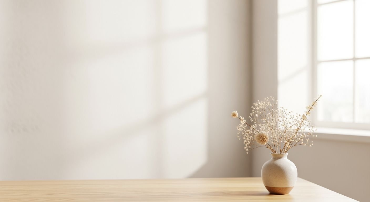 Vase of flowers sitting on top of a wooden table Background Image