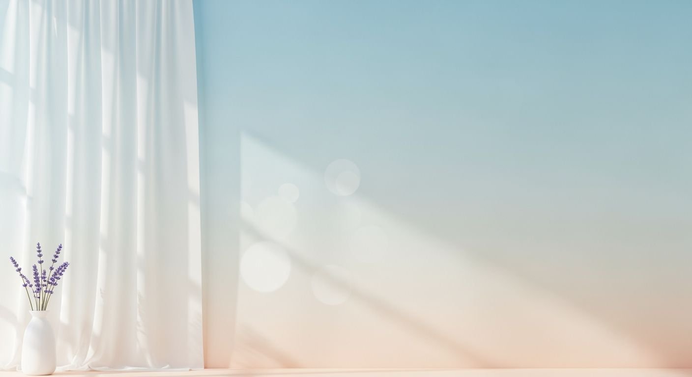 Vase of lavender flowers sitting on a window sill Background Image