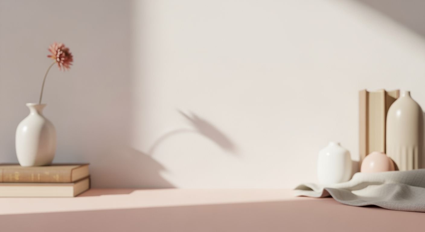 Vase sitting on top of a table next to books Background Image