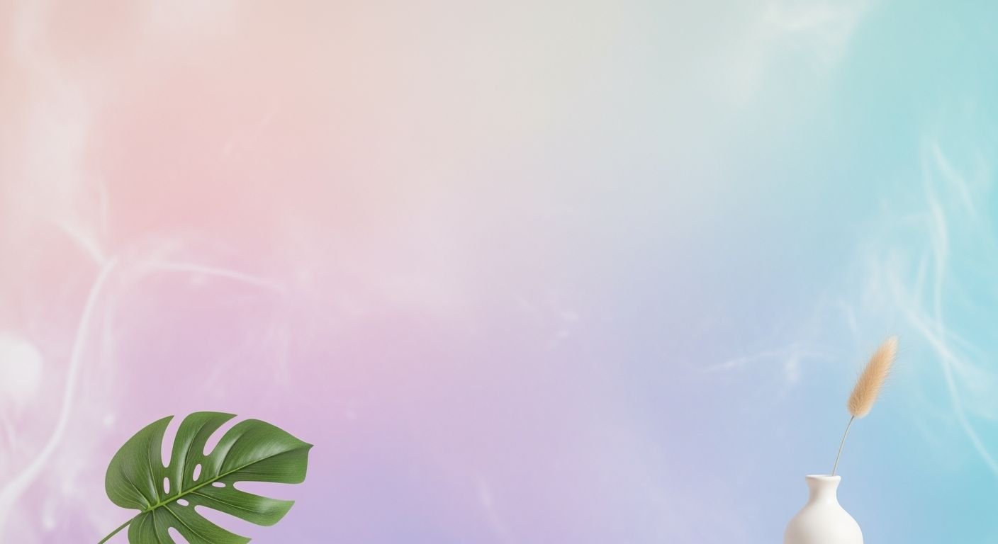 Vase with a plant in it sitting on a table Background Image