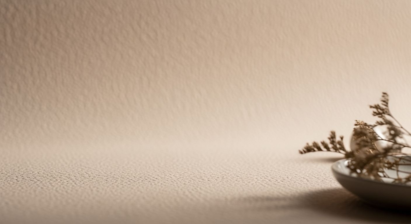 Vase with dried flowers sitting on top of a table Background Image
