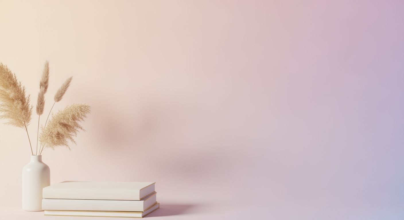 Vase with pampas grass on top of a stack of books Background Image