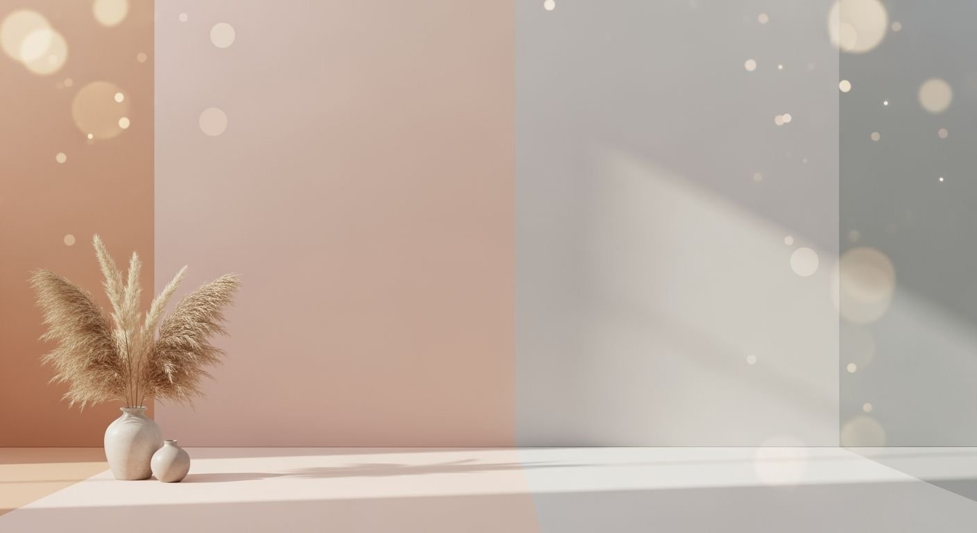 Vase with pampas grass sitting on top of a table Background Image