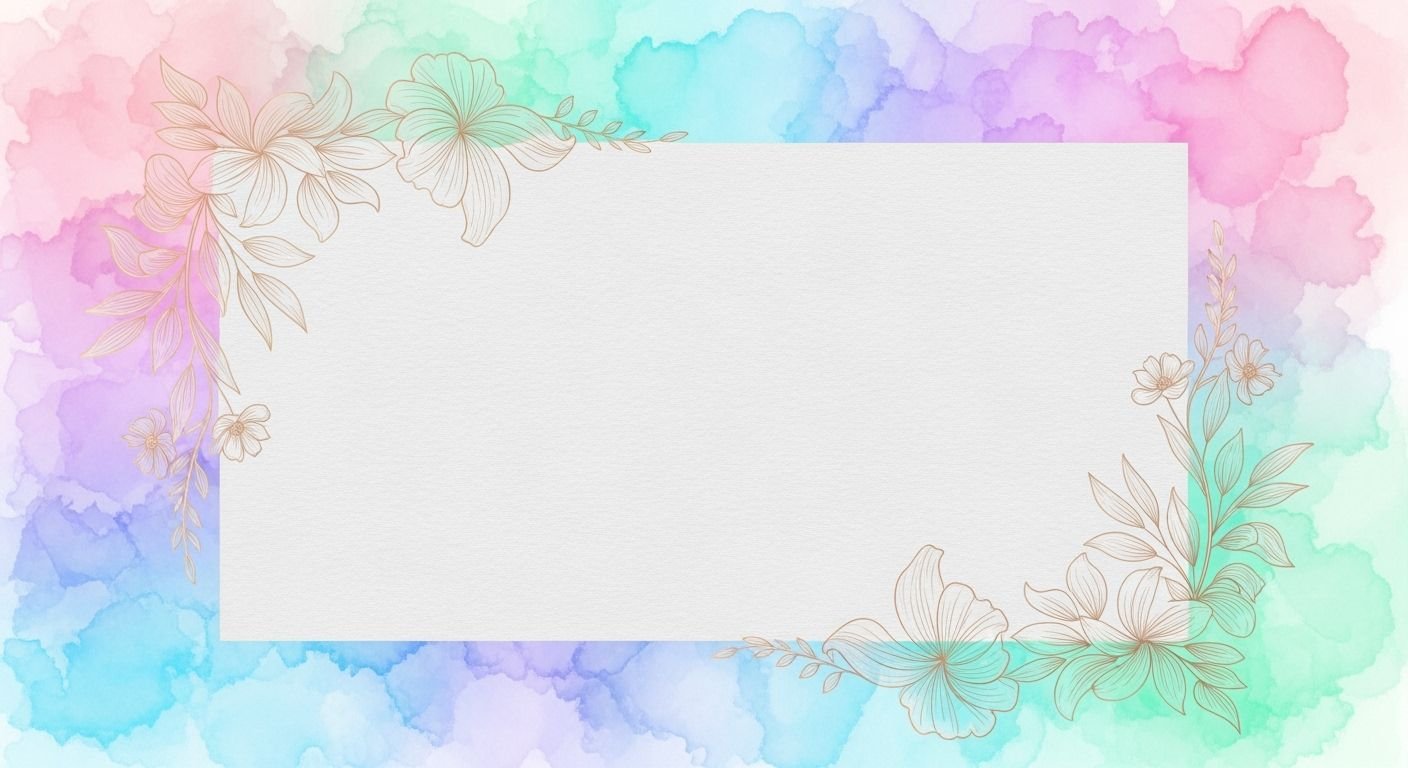 Watercolor background with a floral frame Background Image