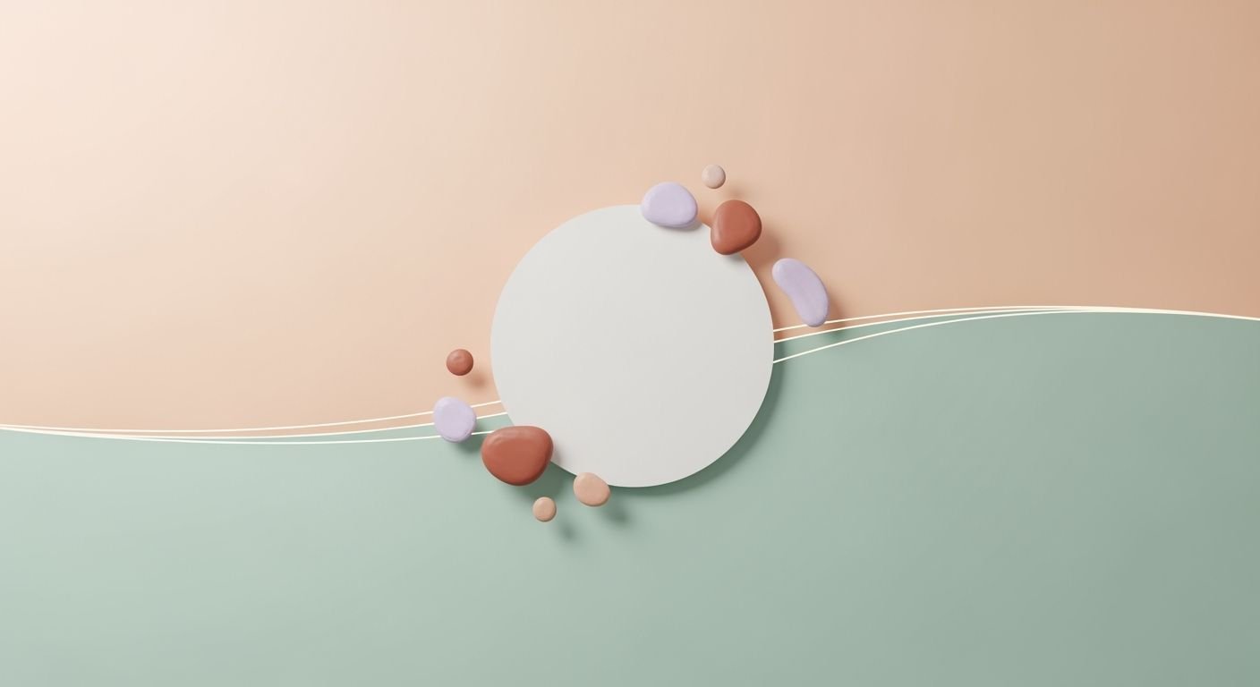 White circle on a green and pink background Background Image