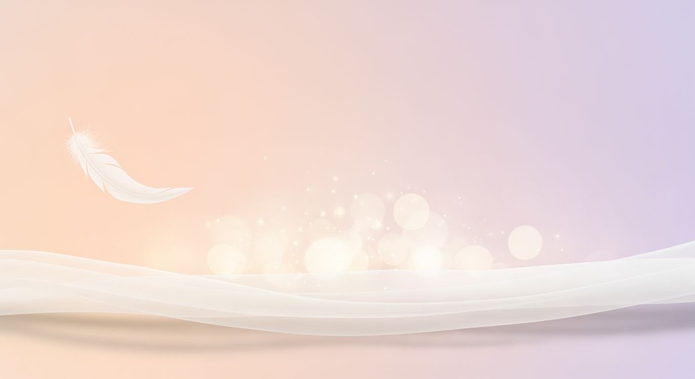 White feather flying over a pink and purple background Background Image