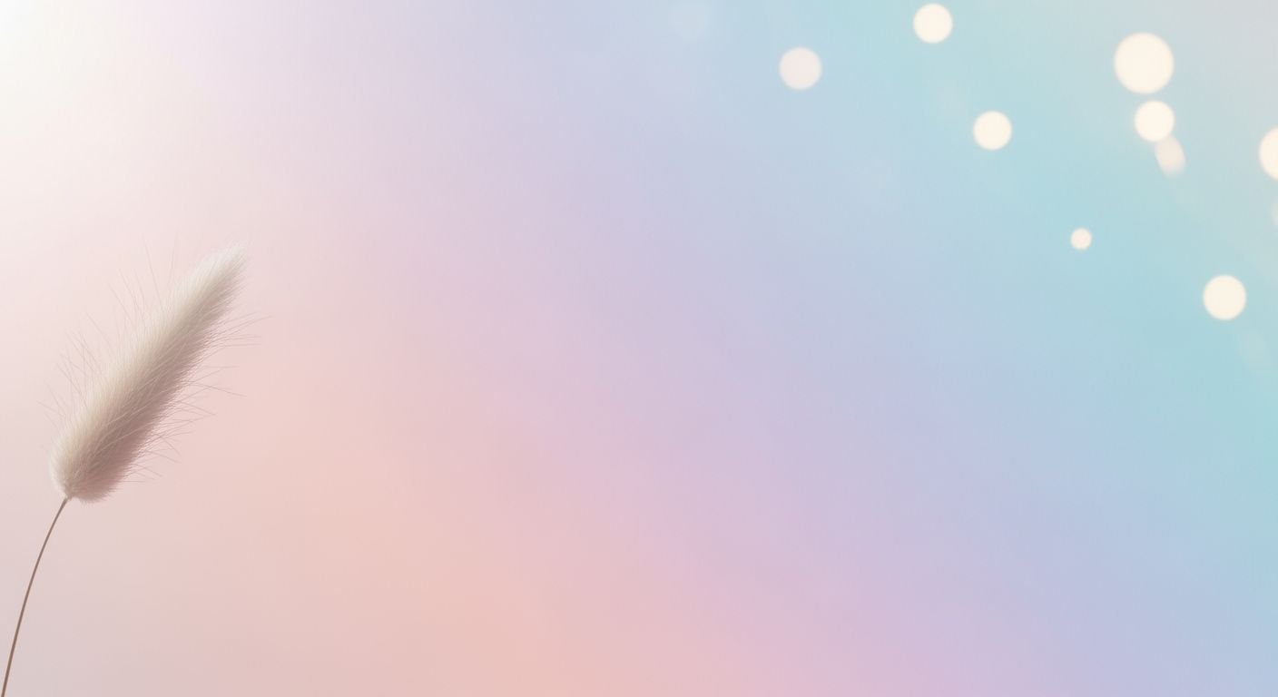 White feather on a blue and pink background Background Image