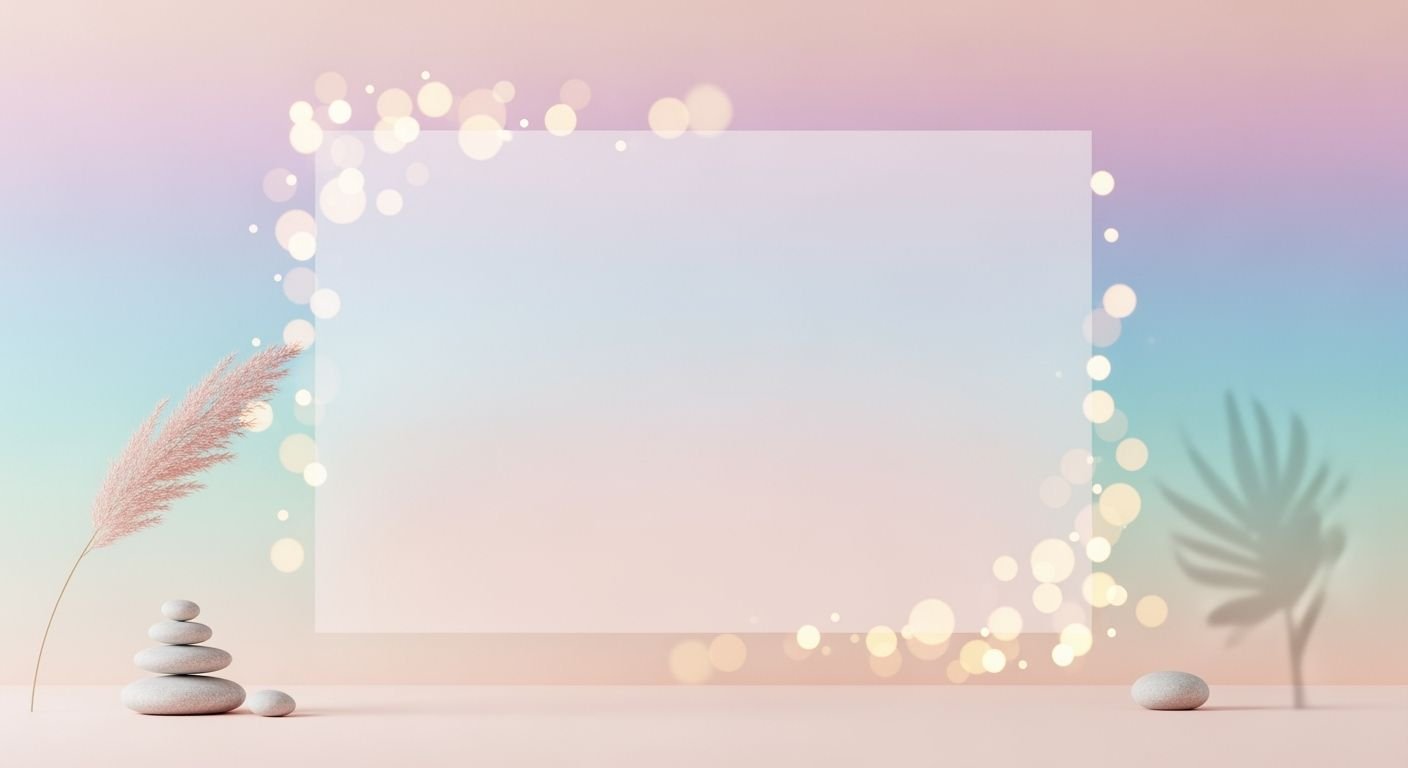 White frame sitting on top of a table next to a plant Background Image