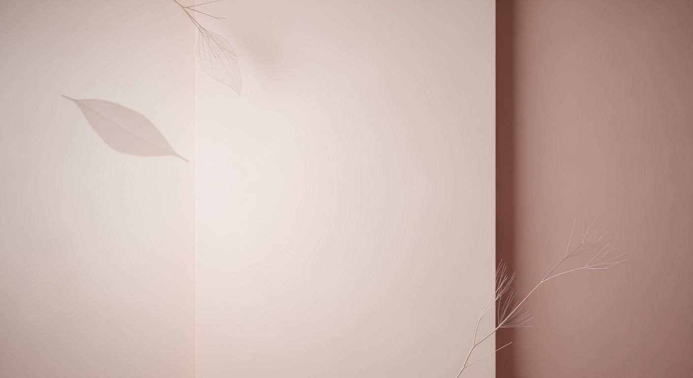 White leaf on a pink wall next to a plant Background Image