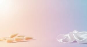 White ribbon on a pink and blue background Background Image