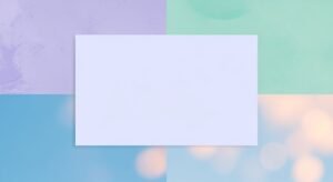 White sheet of paper on a blue and green background Background Image