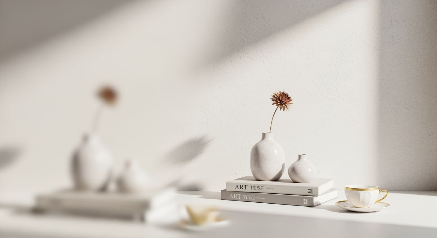 White table topped with books and a cup of coffee Background Image