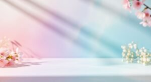 White table with pink flowers on top of it Background Image