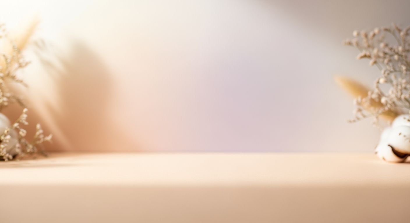 White teddy bear sitting on top of a table Background Image