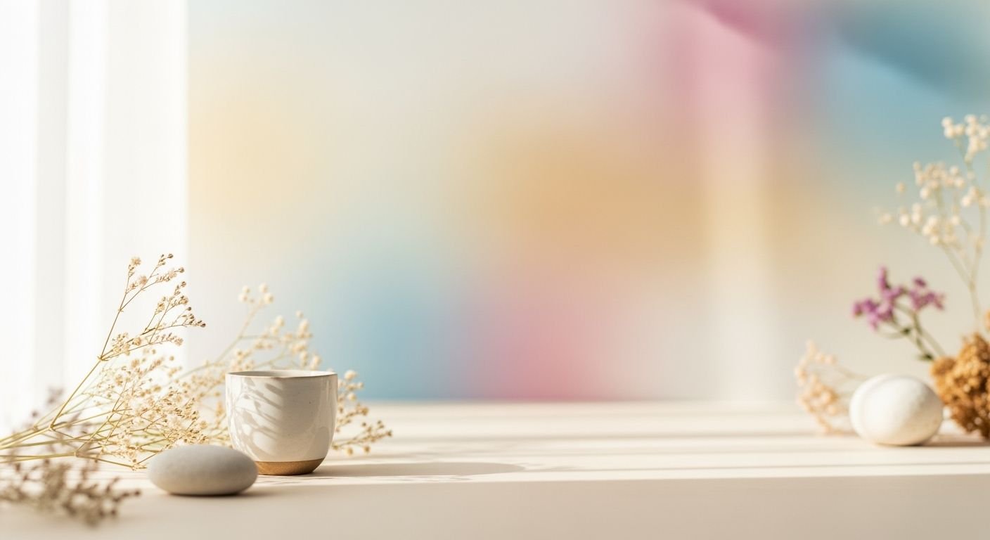 White vase sitting on top of a table next to a window Background Image