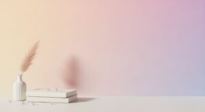 White vase sitting on top of a table next to a box Background Image