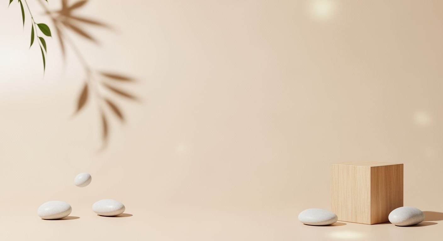 Wooden block sitting on top of a pile of white pebbles Background Image