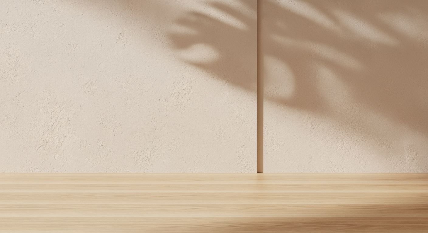 Wooden table with a shadow of a person on it Background Image